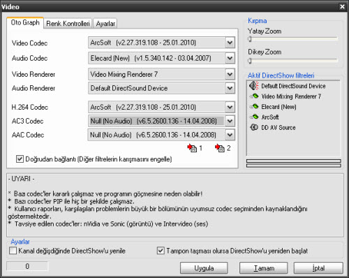 DVBDream H264 Ayarları